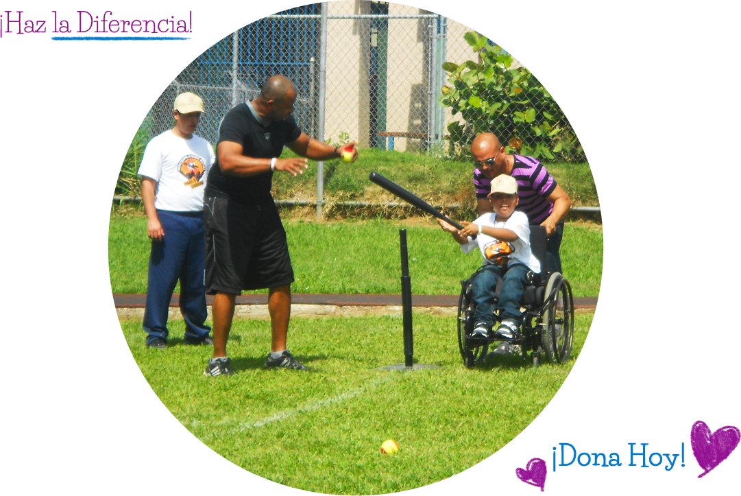 José G. Molina Viruet, paciente de Espina Bífida jugando pelota. Haz la Diferencia. ¡Dona Hoy!